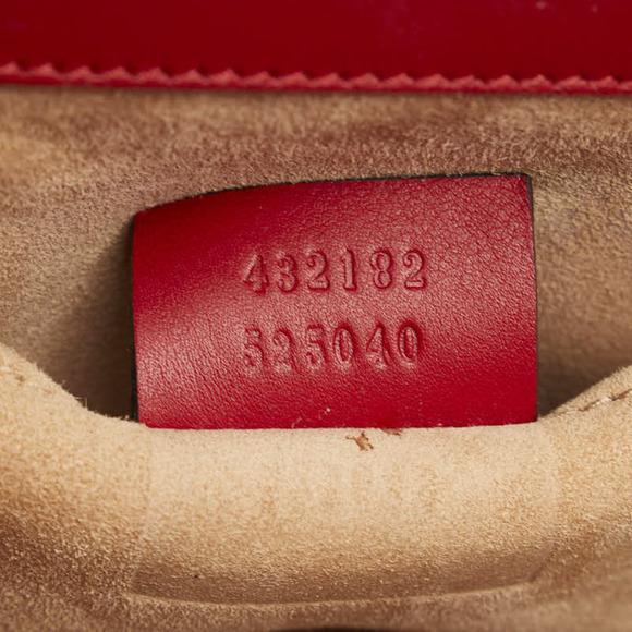 Gucci Paddock Leather Shoulder Bag Red - Picture 9 of 11
